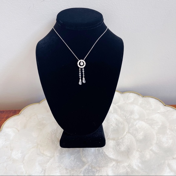 Silver Tone April Faux Diamond White Enamel Pendant Sparkly Girls Necklace NWOT - Picture 12 of 16